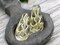 *6* 25x12mm Gold Washed Crystal Mermaid Scale Large Drop Beads
